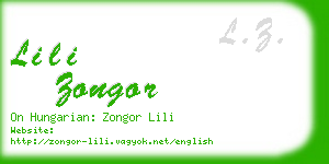 lili zongor business card